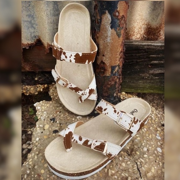 Cow Print Sandals - Picture 2 of 2